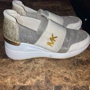 Michael Kors Women's Glitter Slip-On Sneakers - Gold and White